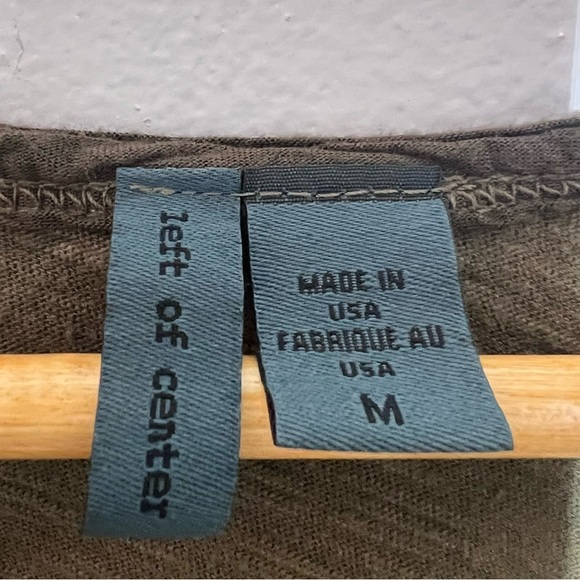 ANTHROPOLOGIE Left of Center Boho Tunic Top Size M Scoop Neck Hi-Lo Olive Green - Picture 7 of 12